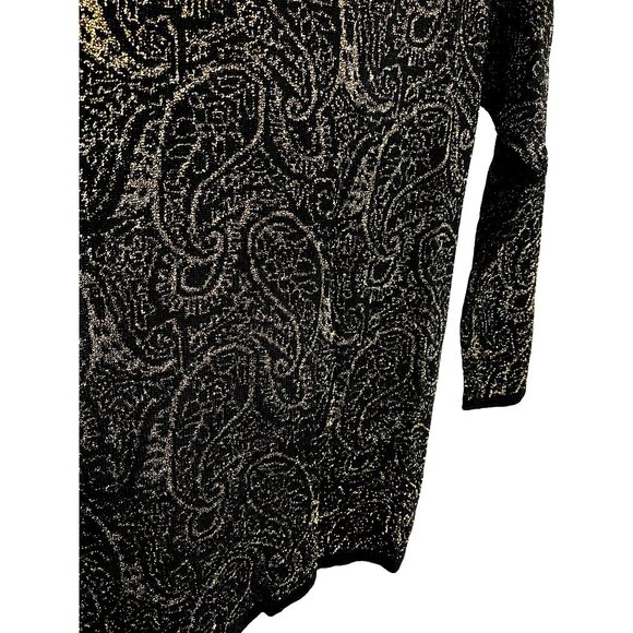 Liz Wear Small Sweater Wool Blend Black Sparkly Goth Holiday Party Y2K - Picture 16 of 16